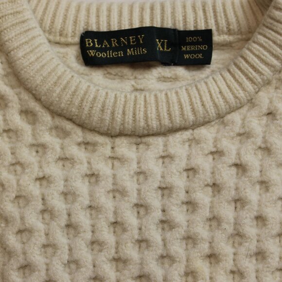 Blarney Woollen Mills Crop Sleeve Merino Sweater Womens XL - Picture 3 of 7